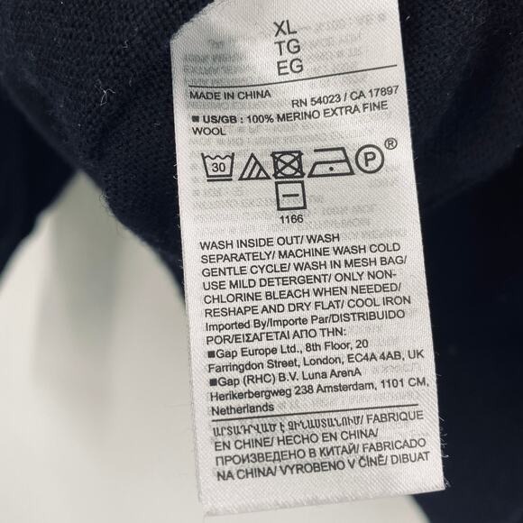 Banana Republic Telma Merino Wool Sweater Relaxed Long Sleeve Dolman Black XL - Picture 11 of 12